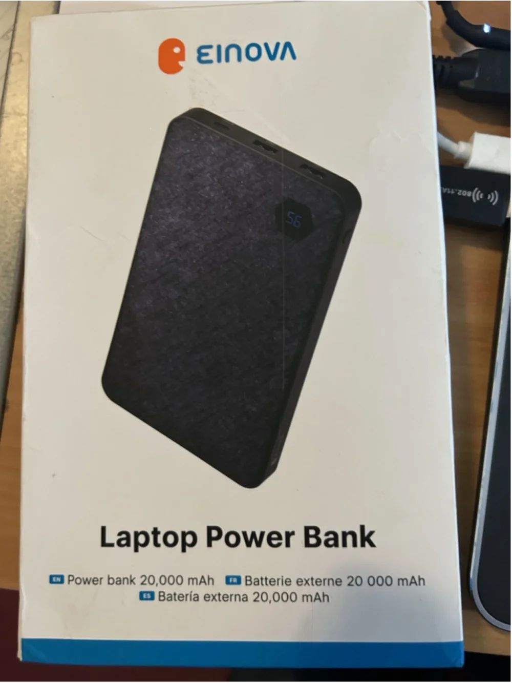 Einova Laptop Power Bank 20,000 mAh 3 USB Ports LCD Display